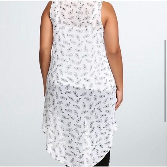 Torrid hi low poison bottle top shirt blouse cami tank sheer chiffon - Picture 2 of 7